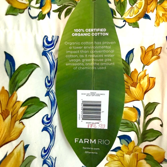 Farm Rio Off White Sicily Cotton Midi Dress - Picture 8 of 8